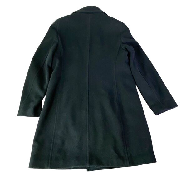 VTG J.Crew Wool Cashmere Double Button Black Coat Quilted Lining Women's Size 6 - Picture 11 of 14